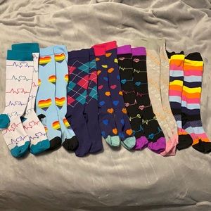 Lot of 7 compression socks